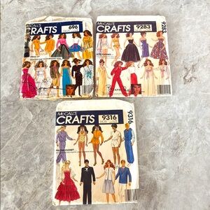 McCall's VINTAGE BROOKE SHIELD SEWING PATTERNS 9316 696  9283 BARBIE CLOTHES